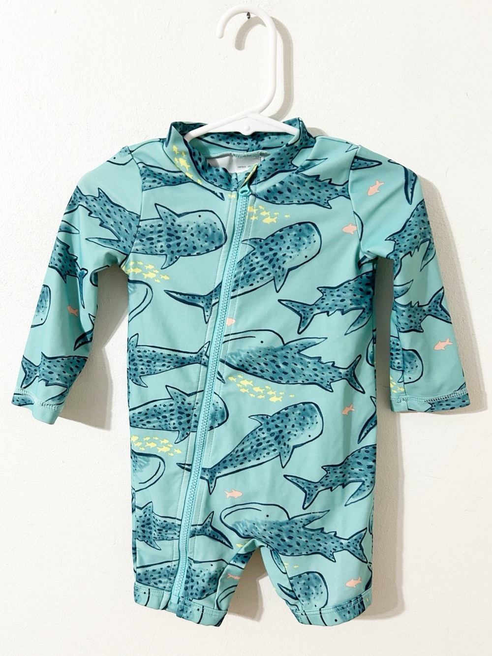Carter’s Just One You Shark Print Long Sleeve Rash Guard Swimsuit 9 Months